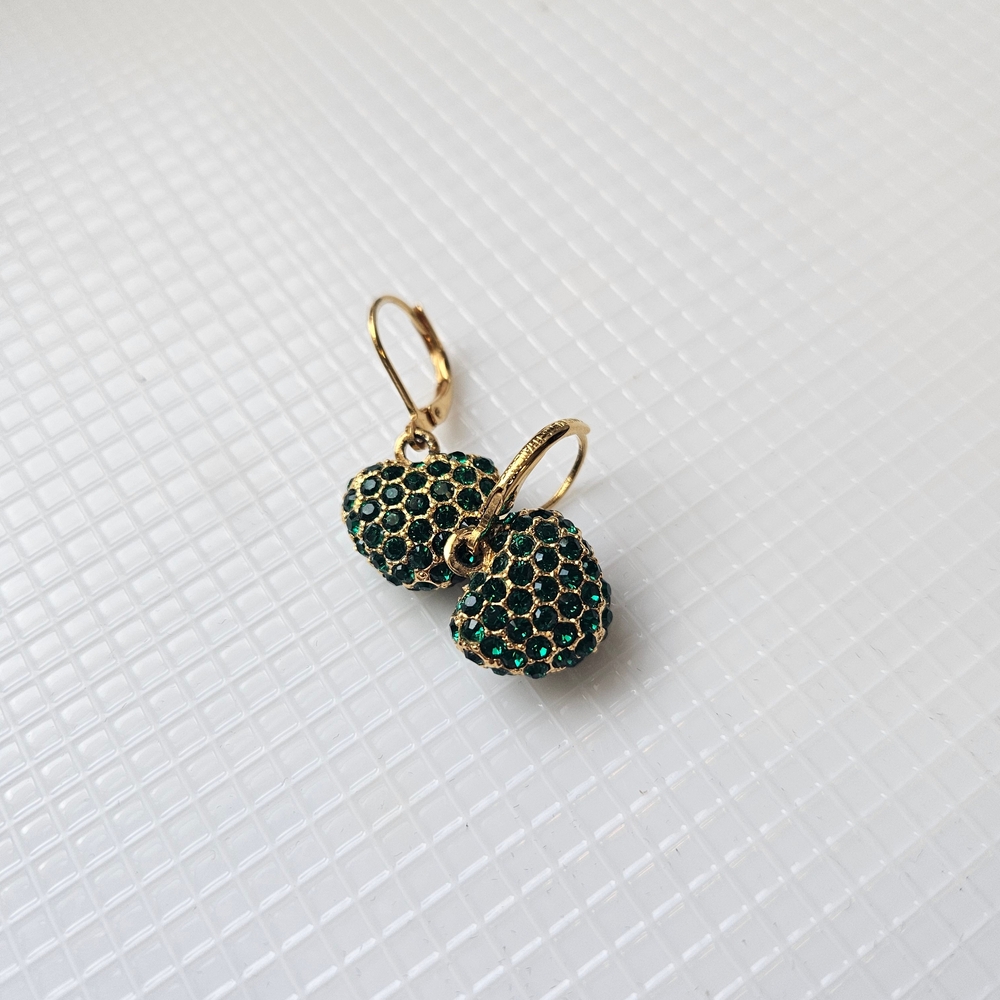 Elegant Gold and Green Earrings